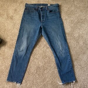 Levi’s white oak Blue Button-Fly Straight Leg Jeans